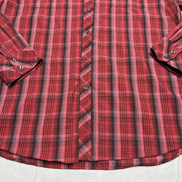 Mark Ecko Y2K Red/Black Plaid Casual Button Down 100% Cotton Long Sleeve SZ XXL - Picture 8 of 16